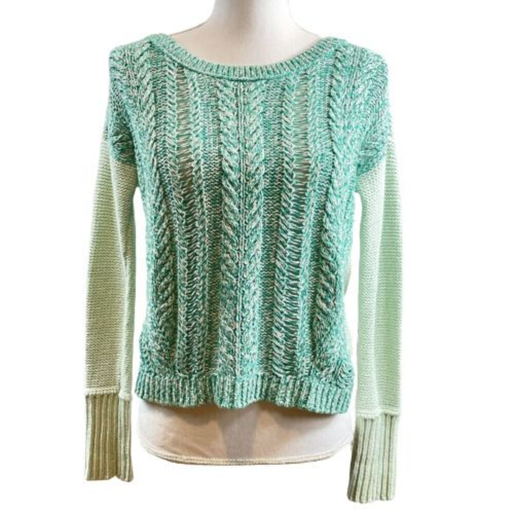 American Eagle Outfitters Women's Size Small Aqua Green Marled Knit Sweater